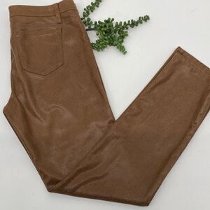 Tractr Women's Crackle Snake High Rise Skinny Ankle pants  Metallic Gold Size 30